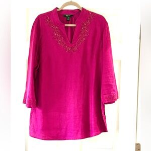 Style & Co. Deep Pink Long Sleeve Tunic